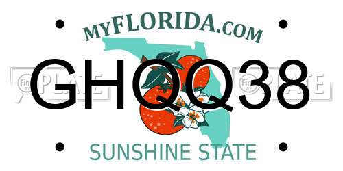 GHQQ38 Florida License Plate