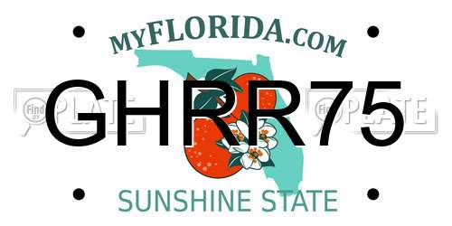 GHRR75 Florida License Plate