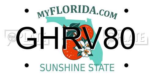 GHRV80 Florida License Plate