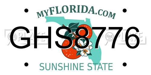 GHS8776 Florida License Plate