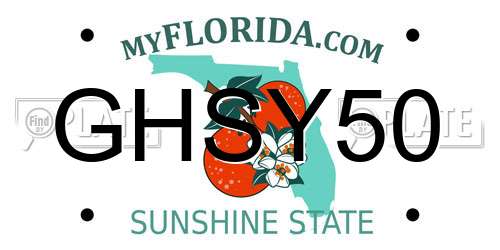 GHSY50 Florida License Plate