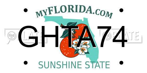 GHTA74 Florida License Plate