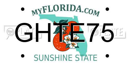 GHTE75 Florida License Plate