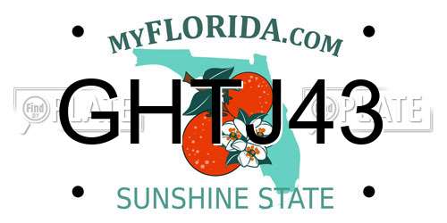 GHTJ43 Florida License Plate