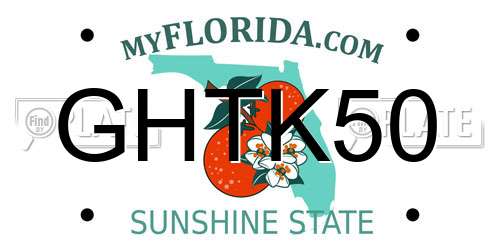 GHTK50 Florida License Plate