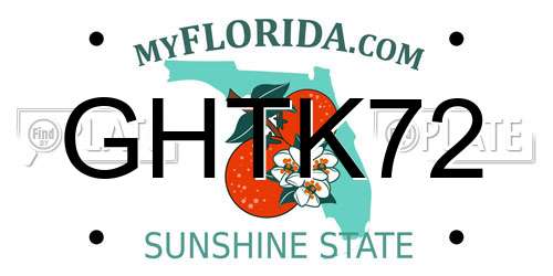 GHTK72 Florida License Plate