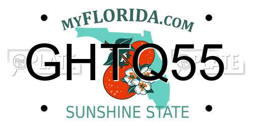 GHTQ55 Florida License Plate