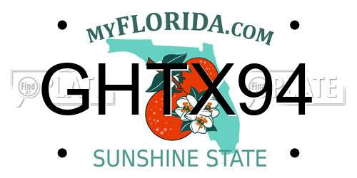 GHTX94 Florida License Plate