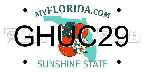 GHUC29 Florida License Plate