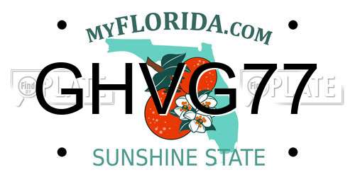GHVG77 Florida License Plate