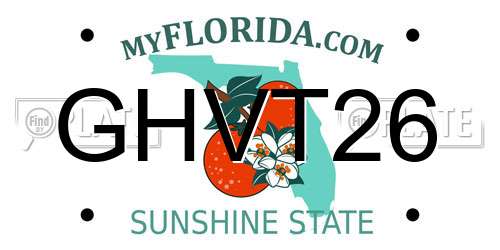GHVT26 Florida License Plate