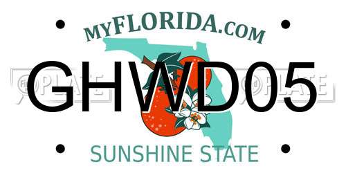 GHWD05 Florida License Plate