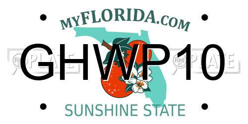 GHWP10 Florida License Plate