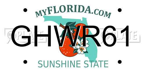GHWR61 Florida License Plate