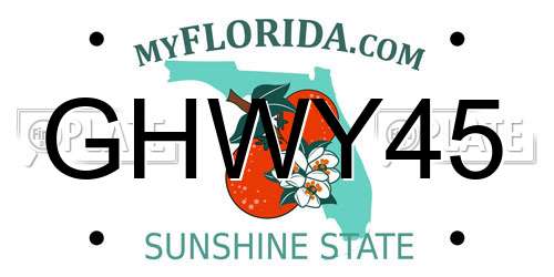 GHWY45 Florida License Plate