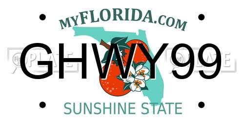 GHWY99 Florida License Plate