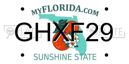 GHXF29 Florida License Plate