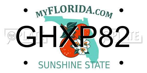 GHXP82 Florida License Plate
