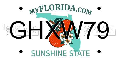GHXW79 Florida License Plate