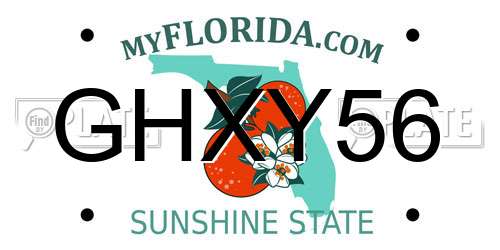GHXY56 Florida License Plate