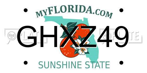 GHXZ49 Florida License Plate