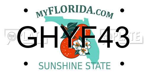 GHYF43 Florida License Plate