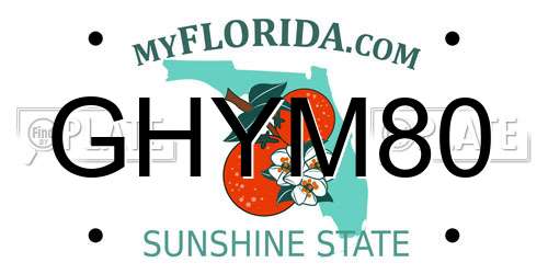 GHYM80 Florida License Plate