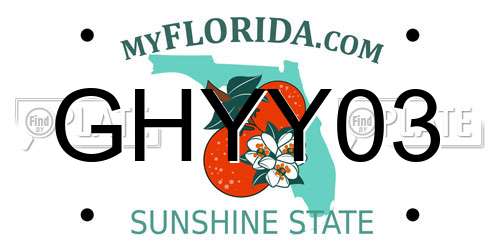 GHYY03 Florida License Plate