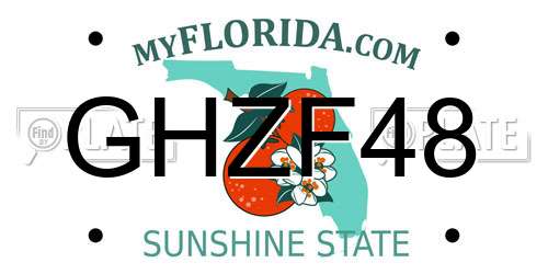 GHZF48 Florida License Plate