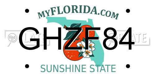 GHZF84 Florida License Plate
