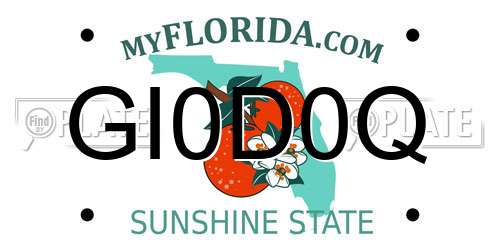GI0D0Q Florida License Plate