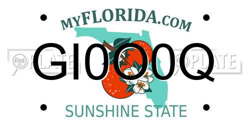 GI0O0Q Florida License Plate