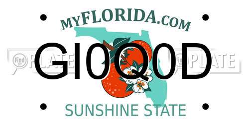 GI0Q0D Florida License Plate