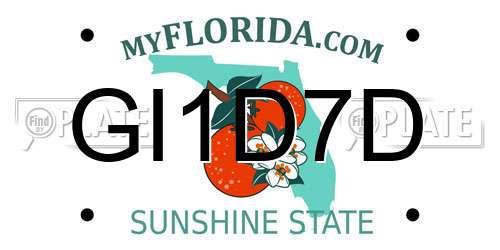 GI1D7D Florida License Plate