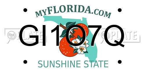 GI1O7Q Florida License Plate