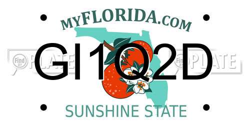 GI1Q2D Florida License Plate