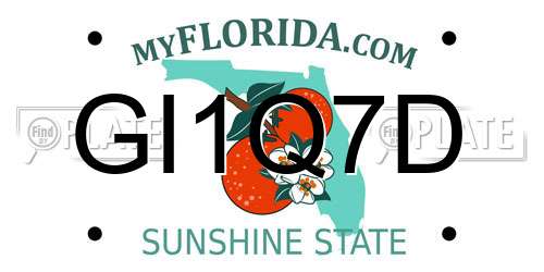 GI1Q7D Florida License Plate