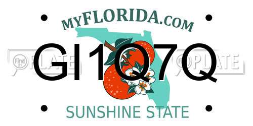 GI1Q7Q Florida License Plate