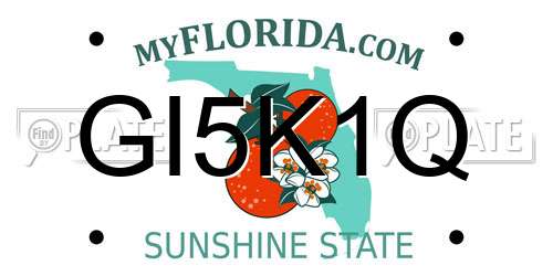 GI5K1Q Florida License Plate