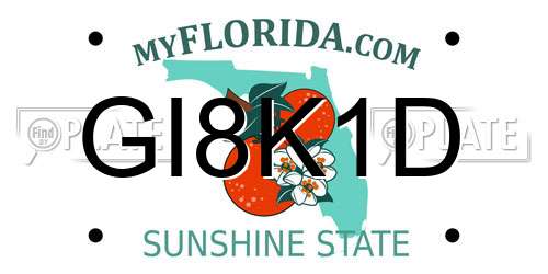 GI8K1D Florida License Plate