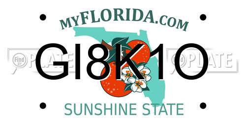 GI8K1O Florida License Plate