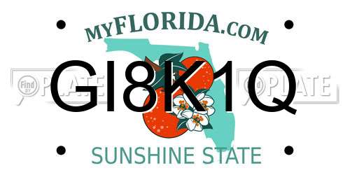 GI8K1Q Florida License Plate