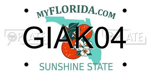 GIAK04 Florida License Plate