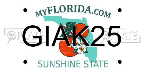 GIAK25 Florida License Plate