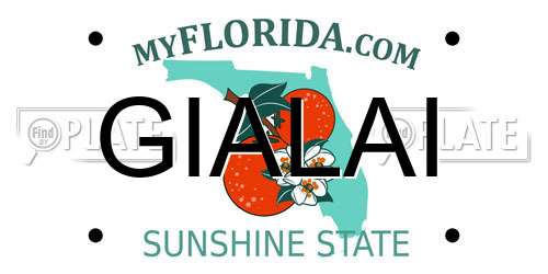 GIALAI Florida License Plate