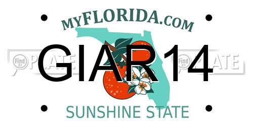GIAR14 Florida License Plate