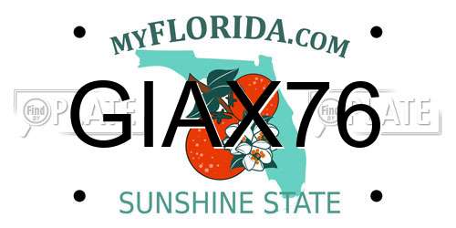 GIAX76 Florida License Plate