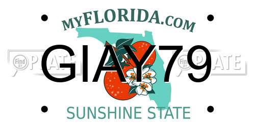 GIAY79 Florida License Plate