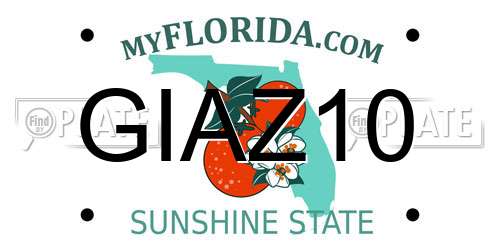GIAZ10 Florida License Plate