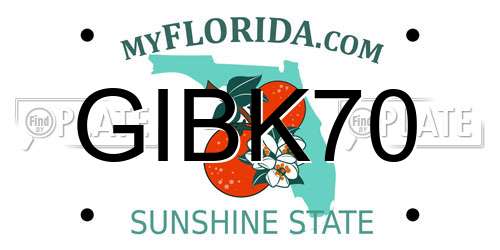 GIBK70 Florida License Plate